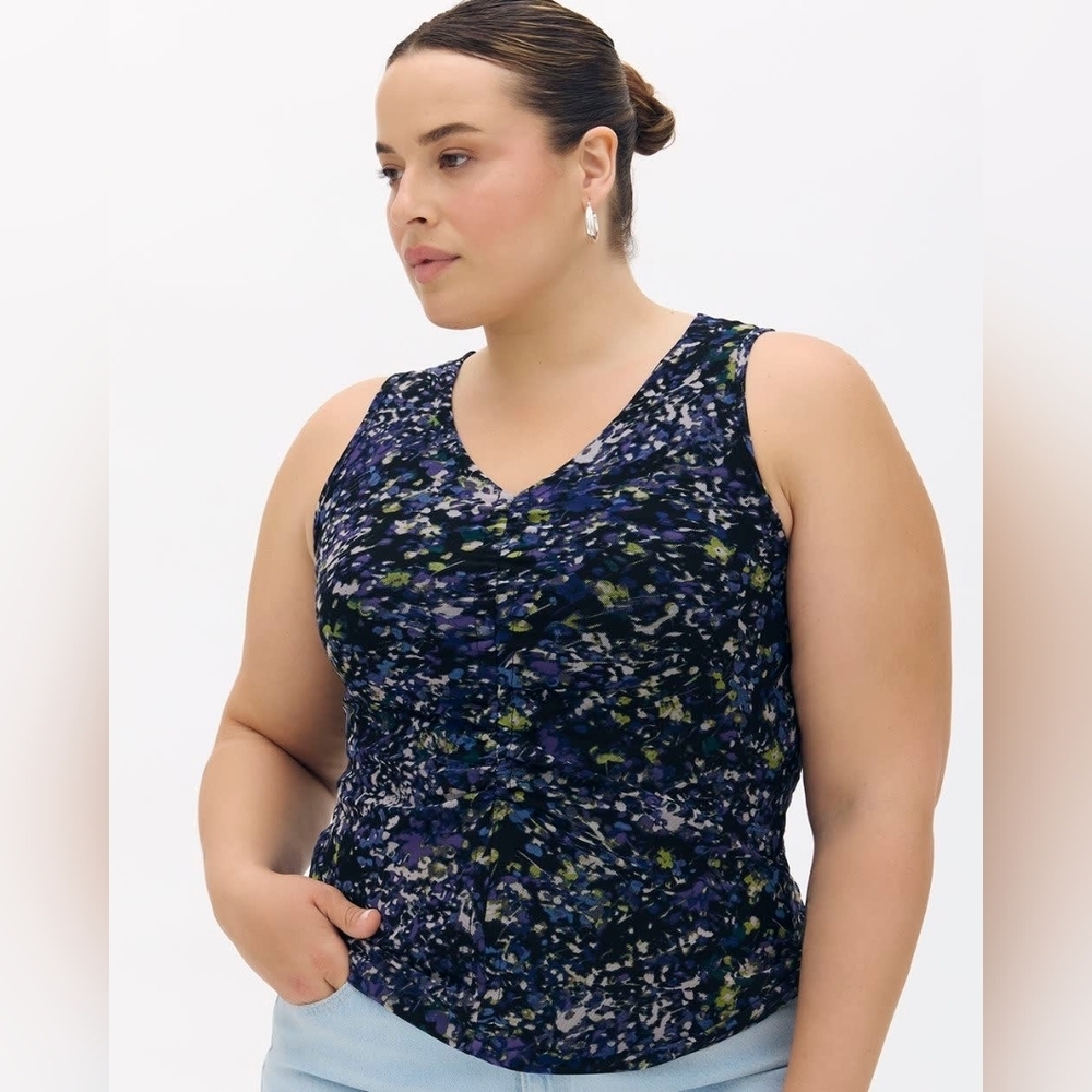 ADDITION ELLE Plus Size Sleeveless Fitted V-Neck Knit Top Blouse Size 3X
